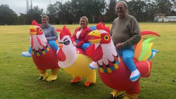 The twins Locky and Homer and their feathered friend know egg-actly whats needed for Cowra Neighbourhood Watch