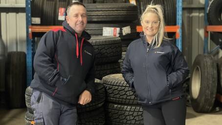 Tyrepower Cowra owner Ben Muddle and manager Kate Tidswell 